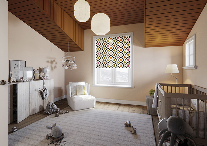 Orla Kiely Spot Flower, Red Multi - Roman Blind - Image 6